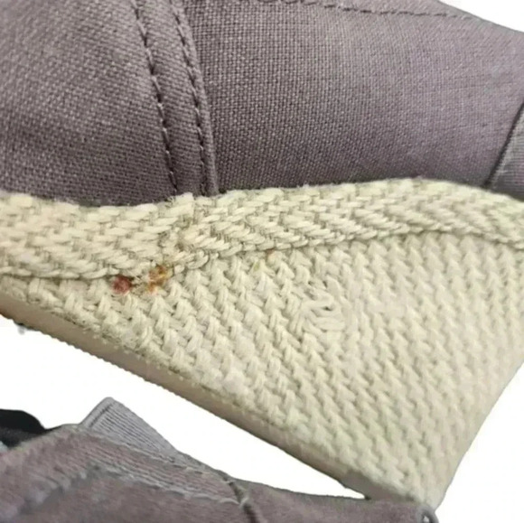 Toms Calypso Wedge Espadrille Sandal Peep Toe Taupe Grey Women's size  6 - Picture 11 of 13